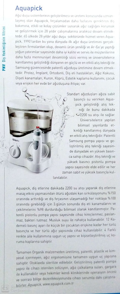 Aquapick Ağız Duşu PNV Dergisi Haberi
